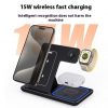 15W 3 In 1 LED Fast Wireless Charger Stand Foldable Charging Station For Smart Phone 15 14 13 12 11 IWatch 9 8 7 6 5 Airpods Pro - immagine 4